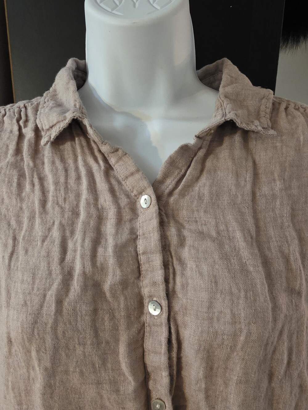 Sigrid Olsen Linen Button Up Top- Medium - Picture 5 of 9